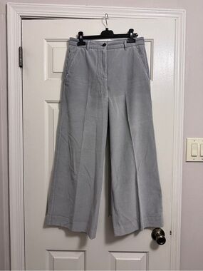 MaxMara Weekend Corduroy Wide-Leg Trouser Dusty Blue/Gray